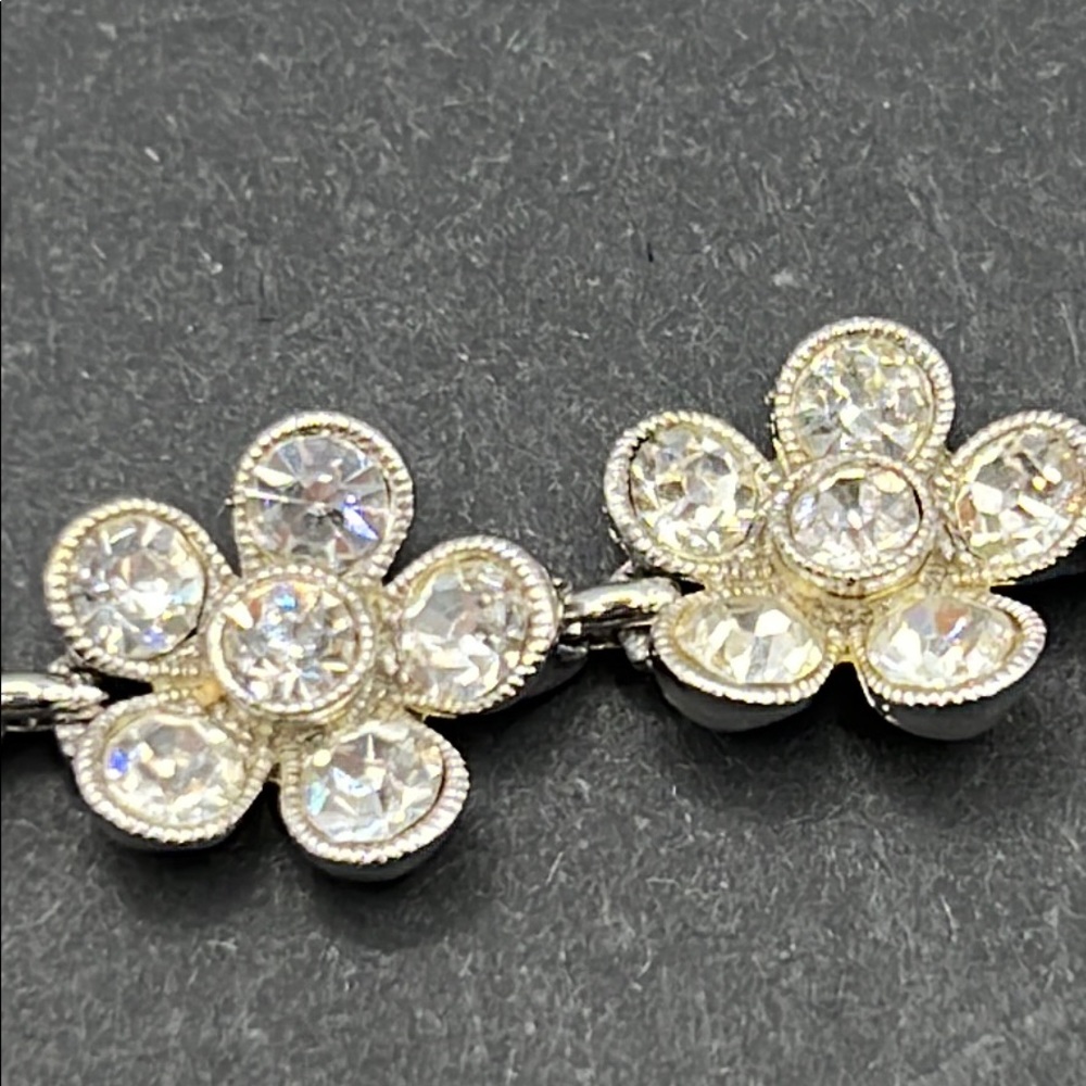 Vintage Bogoff Rhinestone Flower Necklace - image 5